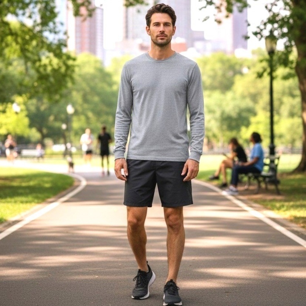 Coolibar Long Sleeve T-Shirt Mens XL Grey Good UPF 50+ Sun Protection Bamboo